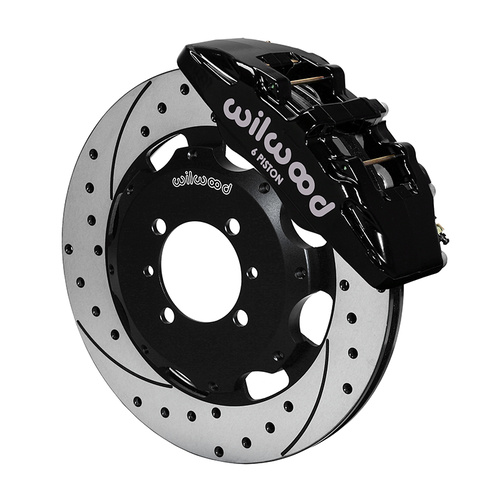 Wilwood Brake Kit, Front, DP6 Big Brake (Hat), Lug, 12.19 Rotor, SRP, Black, For Fiat, w/Lines, Kit