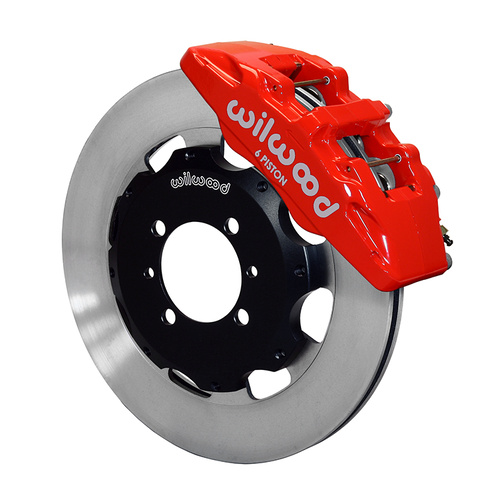 Wilwood Brake Kit, Front, DP6 Big Brake (Hat), Lug, 12.19 Rotor, Plain Face, Red, For Fiat, w/Lines, Kit