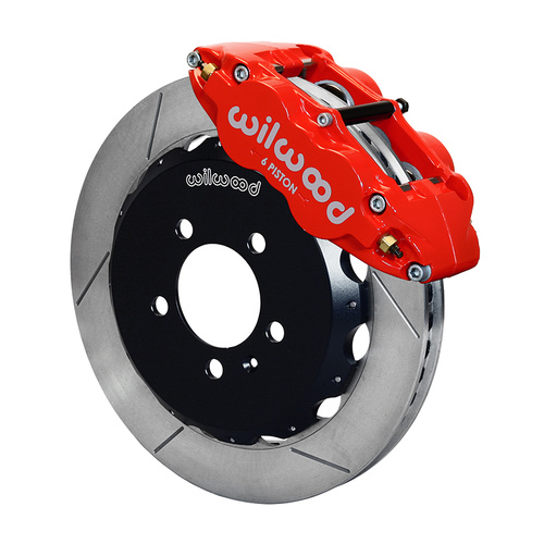 Wilwood Brake Kit, Front, FNSL6R Big Brake (Hat), Radial, 12.88 Rotor, Plain Face, Red, Audi, Volkswagen, w/Lines, Kit