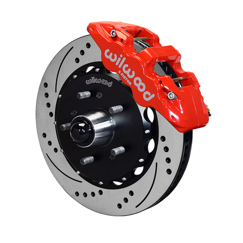 Wilwood Brake Kit, Front, AERO6 Big Brake Truck, Radial, 14.25 Rotor, SRP, Red, For Ford, For Lincoln, w/Lines, Kit
