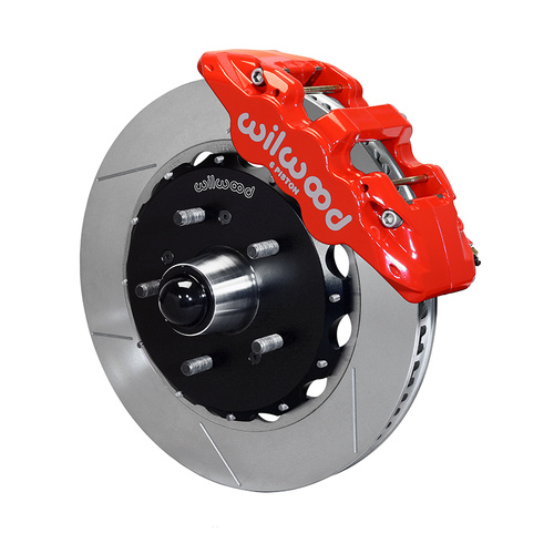 Wilwood Brake Kit, Front, AERO6 Big Brake Truck, Radial, 14.25 Rotor, Plain Face, Red, For Ford, For Lincoln, w/Lines, Kit