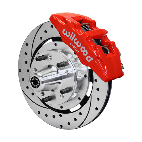 Wilwood Brake Kit, Front, DP6 Big Brake (Hub), Lug, 12.19 Rotor, SRP, Red, For Buick, For Chevrolet, Olds., For Pontiac, Kit