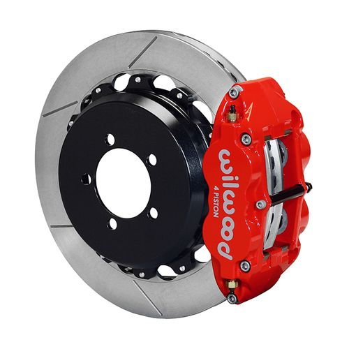 Wilwood Brake Kit, Rear, FNSL4R Big Brake For OE Parking Brake, Radial, 12.88 Rotor, Plain Face, Red, OEM, w/Lines, Kit