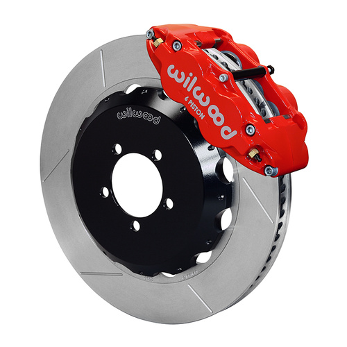 Wilwood Brake Kit, Front, FNSL6R Big Brake (Hat), Radial, 14.00 Rotor, Plain Face, Red, For Subaru, w/Lines, Kit