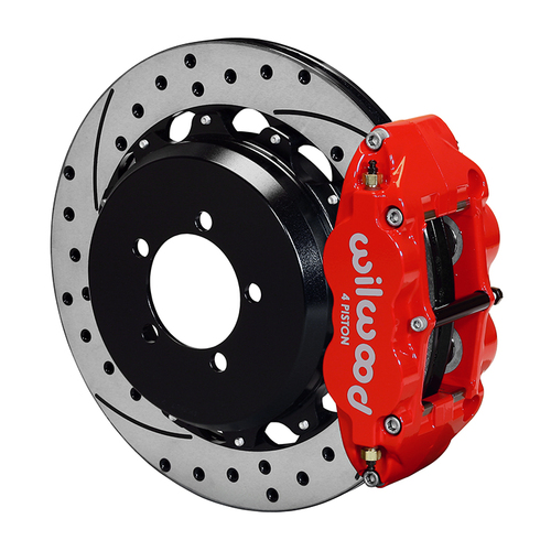 Wilwood Brake Kit, Rear, FNSL4R Big Brake For OE Parking Brake, Radial, 12.88 Rotor, SRP, Red, OEM, w/Lines, Kit