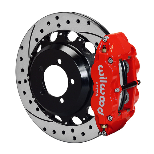 Wilwood Brake Kit, Rear, FNSL4R Big Brake For OE Parking Brake, Radial, 12.88 Rotor, SRP, Red, OEM, w/Lines, Kit
