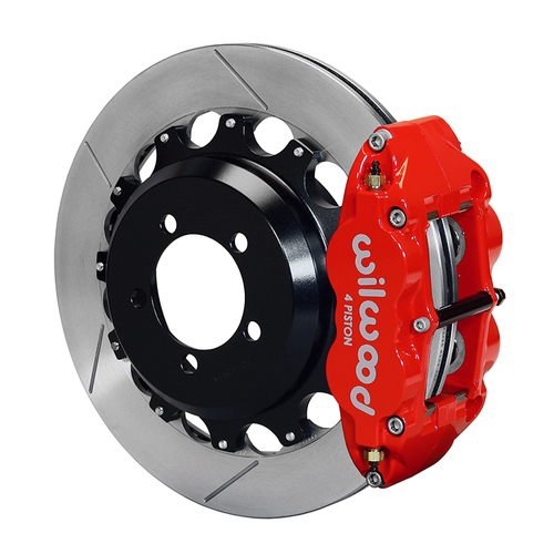 Wilwood Brake Kit, Rear, FNSL4R Big Brake For OE Parking Brake, Radial, 12.88 Rotor, Plain Face, Red, OEM, w/Lines, Kit