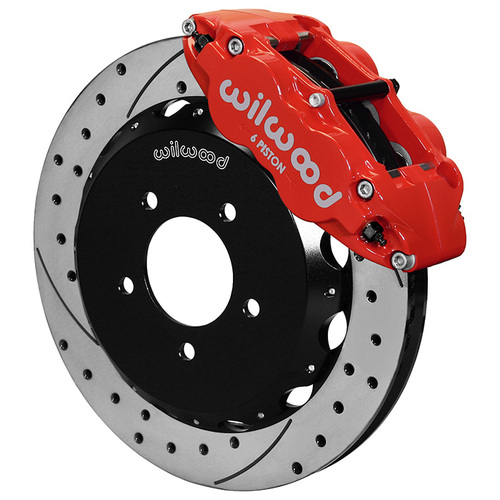 Wilwood Brake Kit, Front, FNSL6R Big Brake (Hat), Radial, 12.88 Rotor, SRP, Red, For Mazda, w/Lines, Kit