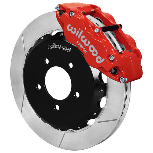 Wilwood Brake Kit, Front, FNSL6R Big Brake (Hat), Radial, 12.88 Rotor, Plain Face, Red, For Mazda, w/Lines, Kit