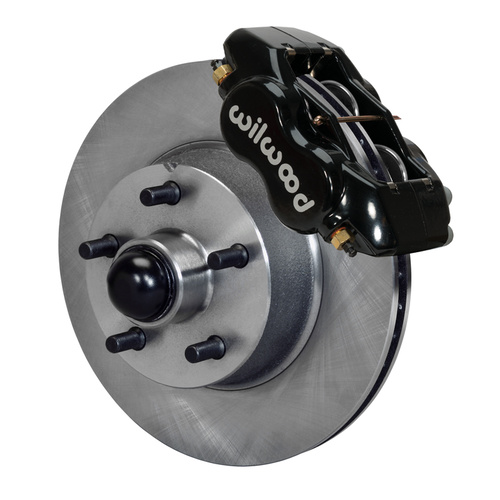 Wilwood Brake Kit, Front, Classic Series Dynalite, Lug, 11.28 Rotor, Plain Face, Black, For Ford, For Mercury, w/Lines, Kit