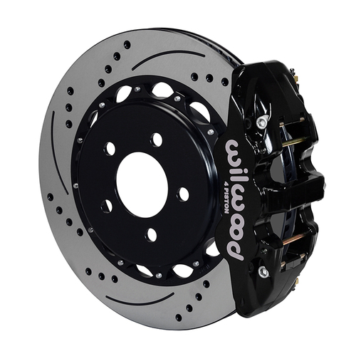 Wilwood Brake Kit, Rear, AERO4 Big Brake For OE Parking Brake, Radial, 14.25 Rotor, SRP, Black, OEM, w/Lines, Kit