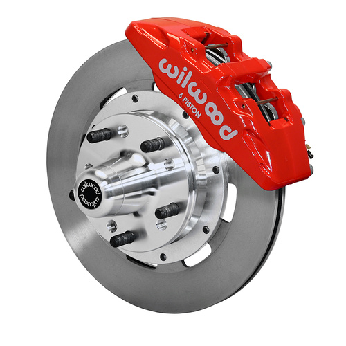 Wilwood Brake Kit, Front, DP6 Big Brake (Hub), Lug, 12.19 Rotor, Plain Face, Red, For Ford, For Mercury, Kit