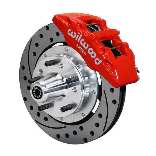 Wilwood Brake Kit, Front, DP6 Big Brake (Hub), Lug, 12.19 Rotor, SRP, Red, For Chevrolet, Kit