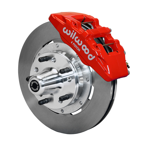 Wilwood Brake Kit, Front, DP6 Big Brake (Hub), Lug, 12.19 Rotor, Plain Face, Red, For Chevrolet, Kit