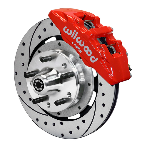 Wilwood Brake Kit, Front, DP6 Big Brake (Hub), Lug, 12.19 Rotor, SRP, Red, For Ford, For Mercury, Kit