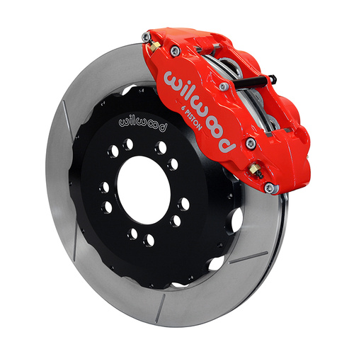 Wilwood Brake Kit, Front, FNSL6R Big Brake (Hat), Radial, 12.88 Rotor, Plain Face, Red, For Ford, w/Lines, Kit