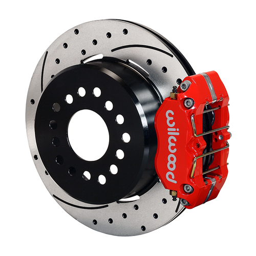 Wilwood Brake Kit, Rear, Dynapro Lug Mount Parking, Lug, 12.19 Rotor, SRP, Red, Big For Ford New Style, Kit