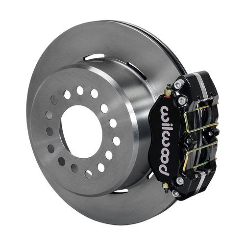 Wilwood Disc Brake Kit Rear, DynaPro Dust-Boot Rear Parking Brake, 12'' Solid Surface Rotors, Black Calipers, Small Ford, Kit