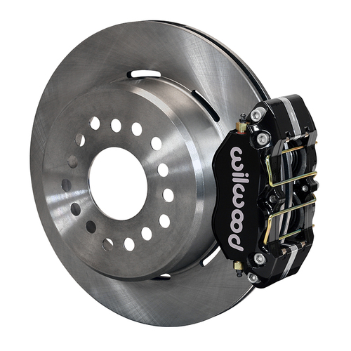 Wilwood Disc Brake Kit Rear, DynaPro Dust-Boot Rear Parking Brake, 12'' Solid Surface Rotors, Black Calipers, Big Ford, New Style Kit