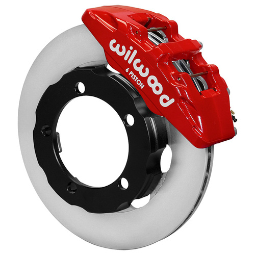 Wilwood Brake Kit, Front, DP6 Big Brake (Hat), Lug, 11.75 Rotor, Plain Face, Red, For Ford, w/Lines, Kit