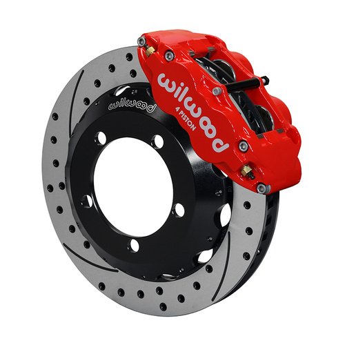 Wilwood Brake Kit, Front, FNSL4R Big Brake (Hat), Radial, 12.88 Rotor, SRP, Red, For Ford, w/Lines, Kit