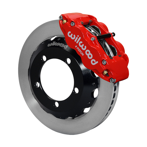 Wilwood Brake Kit, Front, FNSL4R Big Brake (Hat), Radial, 12.88 Rotor, Plain Face, Red, For Ford, w/Lines, Kit