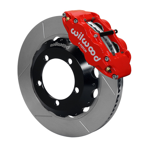 Wilwood Brake Kit, Front, FNSL4R Big Brake (Hat), Radial, 14.00 Rotor, Plain Face, Red, For Ford, w/Lines, Kit