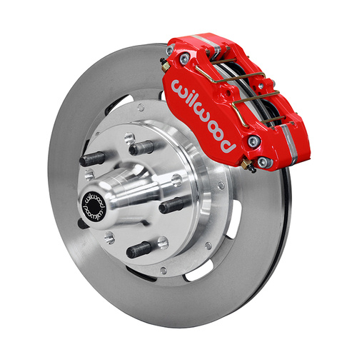 Wilwood Brake Kit, Front, DP-DB Big Brake (Hub), Lug, 12.19 Rotor, Plain Face, Red, For Ford, For Mercury, Kit