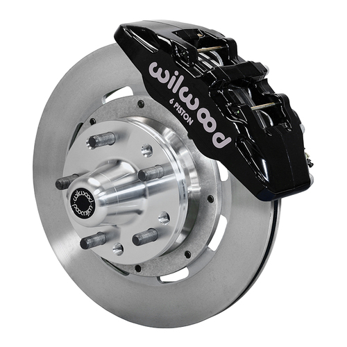 Wilwood Brake Kit, Front, DP6 Big Brake (Hub), Lug, 12.19 Rotor, Plain Face, Black, For American Motors, Kit