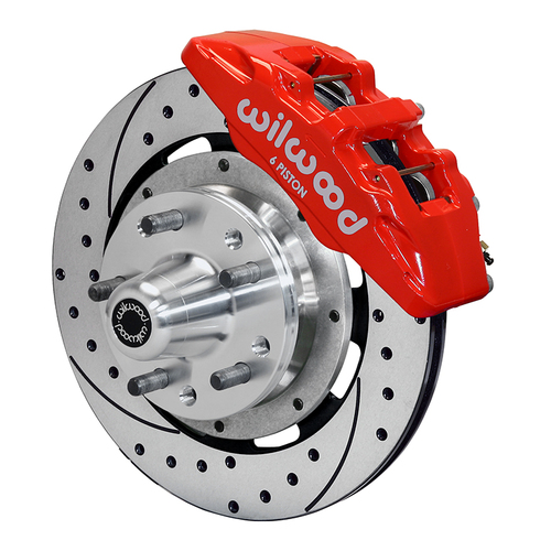 Wilwood Brake Kit, Front, DP6 Big Brake (Hub), Lug, 12.19 Rotor, SRP, Red, For American Motors, Kit