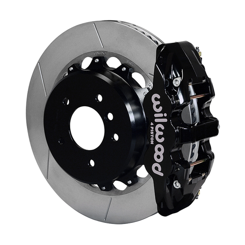 Wilwood Brake Kit, Rear, AERO4 Big Brake For OE Parking Brake, Radial, 14.00 Rotor, Plain Face, Black, OEM, w/Lines, Kit