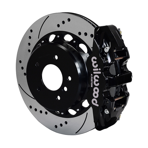 Wilwood Brake Kit, Rear, AERO4 Big Brake For OE Parking Brake, Radial, 14.00 Rotor, SRP, Black, OEM, w/Lines, Kit