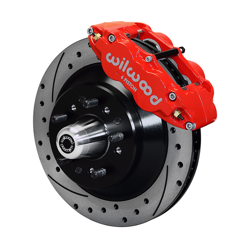 Wilwood Brake Kit, Front, FNSL6R Big Brake (Hub & 1PC Rotor), Radial, 12.88 Rotor, SRP, Red, Edsel, For Ford, For Mercury, Kit