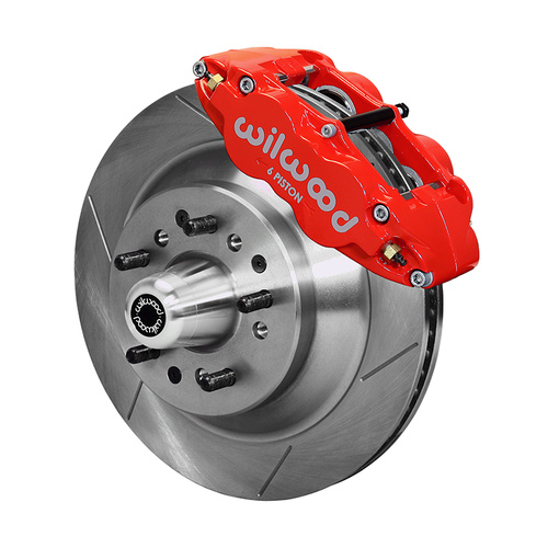 Wilwood Brake Kit, Front, FNSL6R Big Brake (Hub & 1PC Rotor), Radial, 12.88 Rotor, Plain Face, Red, Edsel, For Ford, For Mercury, Kit
