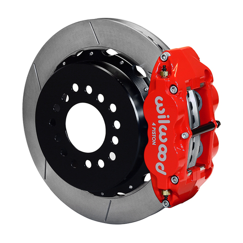 Wilwood Brake Kit, Rear, FNSL4R Big Brake Parking, Radial, 12.88 Rotor, Plain Face, Red, Big For Ford New Style, Kit