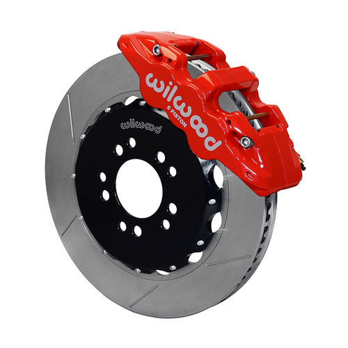 Wilwood Brake Kit, Front, AERO6 Big Brake, Radial, 14.00 Rotor, Plain Face, Red, For Ford, w/Lines, Kit