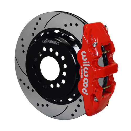 Wilwood Brake Kit, Rear, AERO4 Big Brake Parking, Radial, 14.00 Rotor, SRP, Red, BMR Rear Suspension, w/Lines, Kit