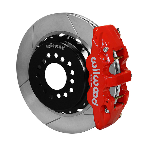 Wilwood Brake Kit, Rear, AERO4 Big Brake Parking, Radial, 14.00 Rotor, Plain Face, Red, BMR Rear Suspension, w/Lines, Kit