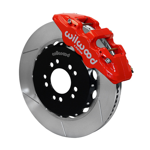 Wilwood Brake Kit, Front, AERO6 Big Brake, Radial, 14.25 Rotor, Plain Face, Red, For Chevrolet, w/Lines, Kit