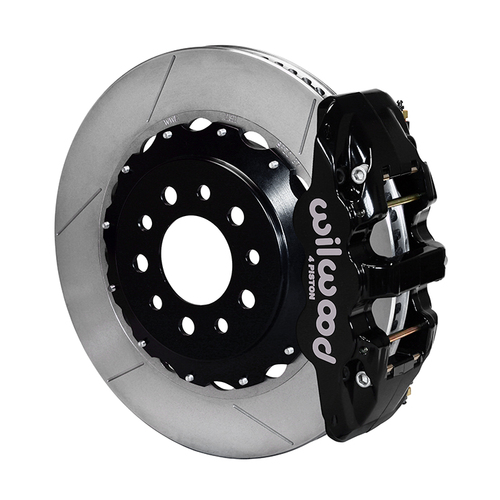 Wilwood Brake Kit, Rear, AERO4 Big Brake For OE Parking Brake, Radial, 14.25 Rotor, Plain Face, Black, OEM, w/Lines, Kit
