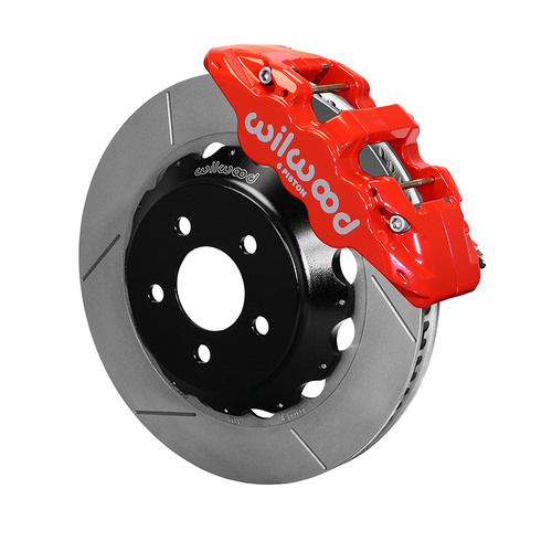 Wilwood Brake Kit, Front, AERO6 Big Brake, Radial, 14.00 Rotor, Plain Face, Red, For Ford, w/Lines, Kit