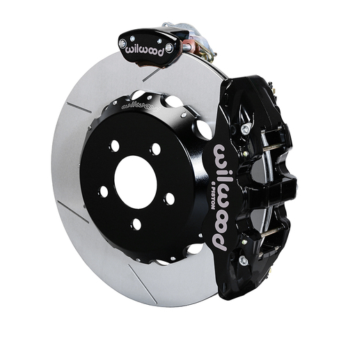 Wilwood Brake Kit, Rear, AERO4-MC4 Big Brake Parking, Radial, 14.00 Rotor, Plain Face, Black, OEM, w/Lines, Kit