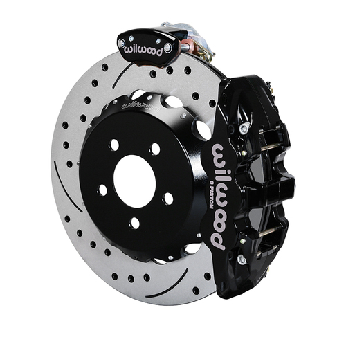 Wilwood Brake Kit, Rear, AERO4-MC4 Big Brake Parking, Radial, 14.00 Rotor, SRP, Black, OEM, w/Lines, Kit