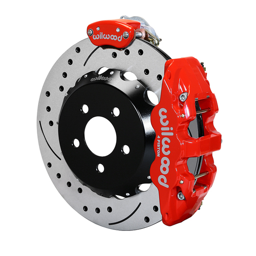 Wilwood Brake Kit, Rear, AERO4-MC4 Big Brake Parking, Radial, 14.00 Rotor, SRP, Red, OEM, w/Lines, Kit