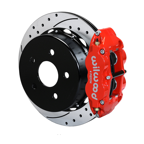 Wilwood Brake Kit, Rear, FNSL4R Big Brake For OE Parking Brake, Radial, 12.88 Rotor, SRP, Red, OEM, w/Lines, Kit