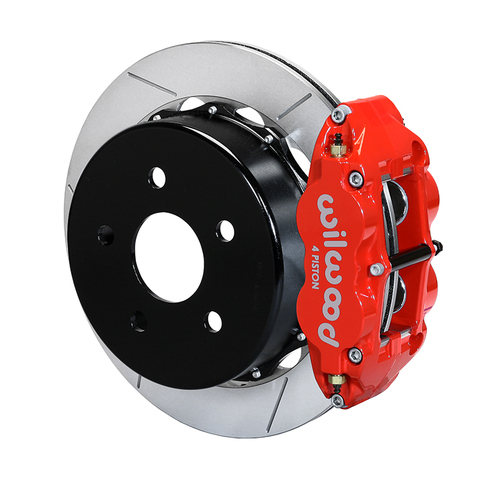 Wilwood Brake Kit, Rear, FNSL4R Big Brake For OE Parking Brake, Radial, 12.88 Rotor, Plain Face, Red, OEM, w/Lines, Kit