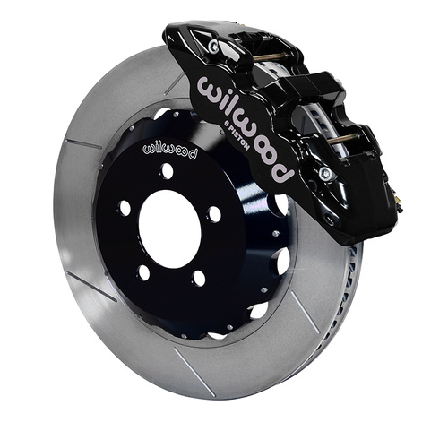 Wilwood Brake Kit, Front, AERO6 Big Brake, Radial, 14.25 Rotor, Plain Face, Black, For Chrysler, For Dodge, w/Lines, Kit