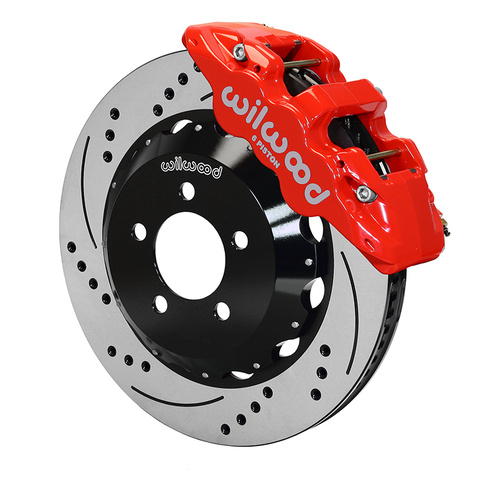 Wilwood Brake Kit, Front, AERO6 Big Brake, Radial, 14.25 Rotor, SRP, Red, For Chrysler, For Dodge, w/Lines, Kit