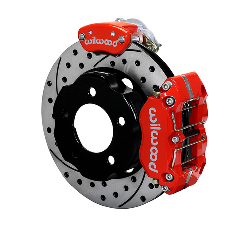 Wilwood Brake Kit, Rear, NDPR-MC4 Parking, Radial, 11.00 Rotor, SRP, Red, OEM, w/Lines, Kit