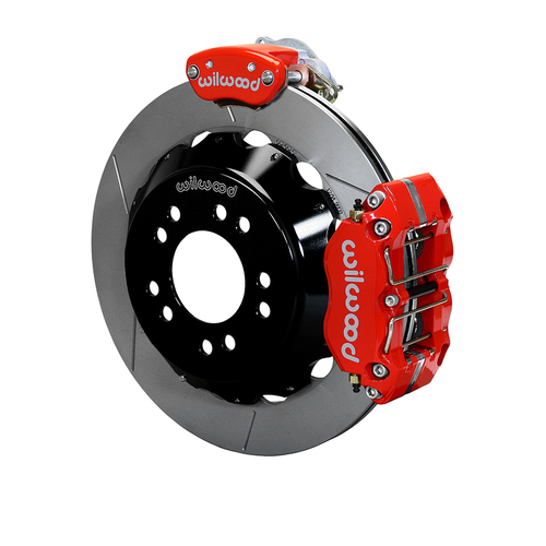 Wilwood Brake Kit, Rear, NDPR-MC4 Parking, Radial, 12.88 Rotor, Plain Face, Red, OEM, w/Lines, Kit
